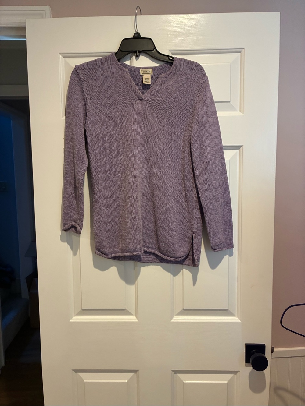 Vintage Lavender Knit V-Neck Sweater